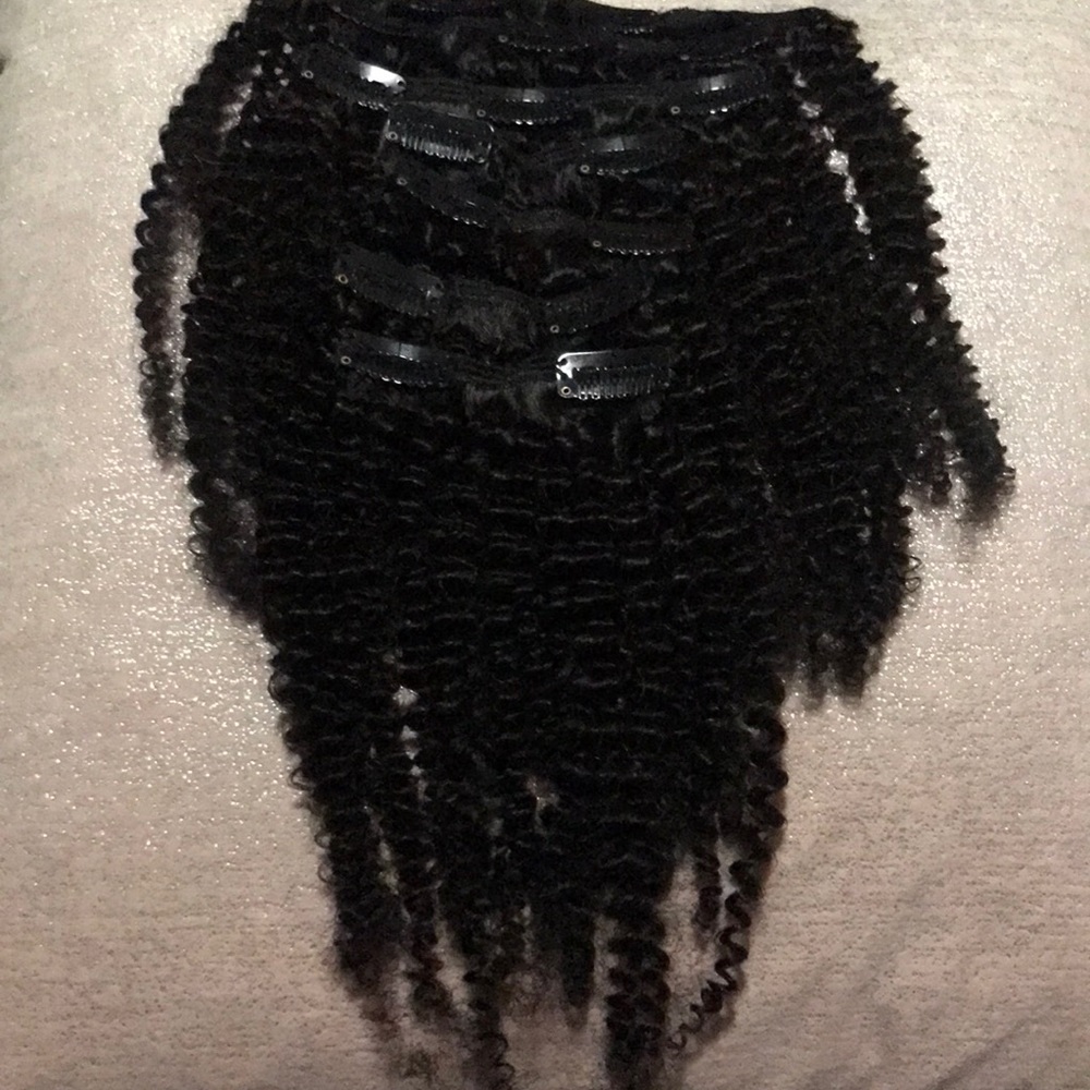 16” curly Human hair extensions